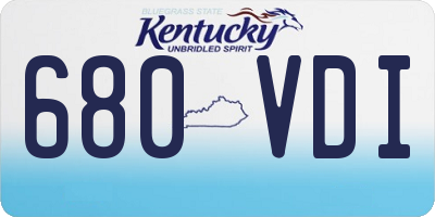 KY license plate 680VDI