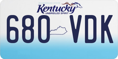 KY license plate 680VDK