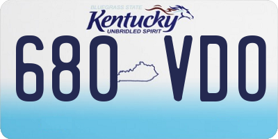 KY license plate 680VDO