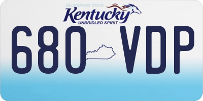KY license plate 680VDP