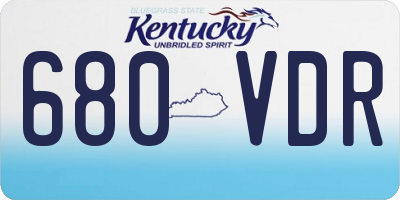 KY license plate 680VDR