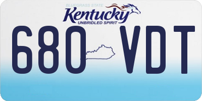 KY license plate 680VDT