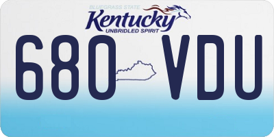 KY license plate 680VDU