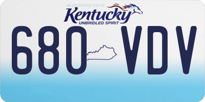 KY license plate 680VDV