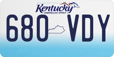 KY license plate 680VDY