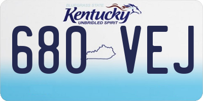 KY license plate 680VEJ