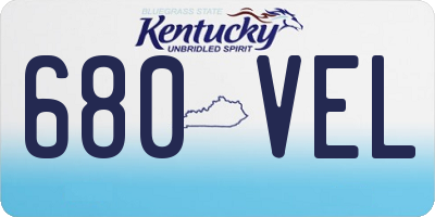 KY license plate 680VEL