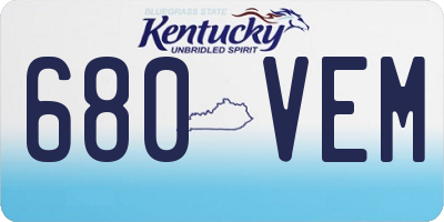 KY license plate 680VEM