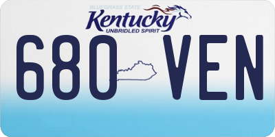 KY license plate 680VEN