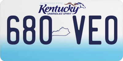 KY license plate 680VEO