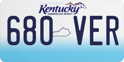 KY license plate 680VER