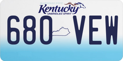 KY license plate 680VEW