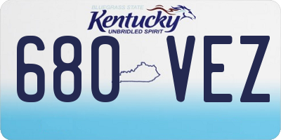 KY license plate 680VEZ