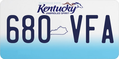 KY license plate 680VFA
