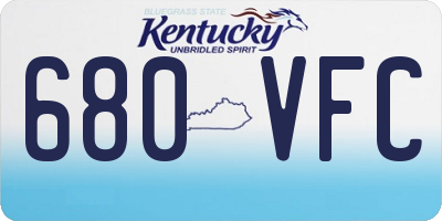 KY license plate 680VFC