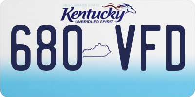 KY license plate 680VFD