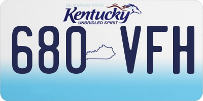 KY license plate 680VFH