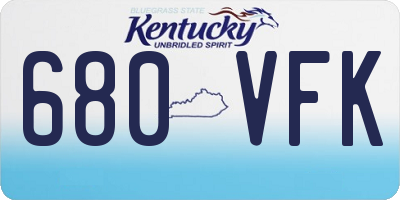 KY license plate 680VFK