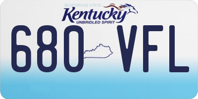 KY license plate 680VFL