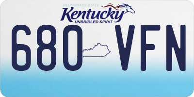 KY license plate 680VFN