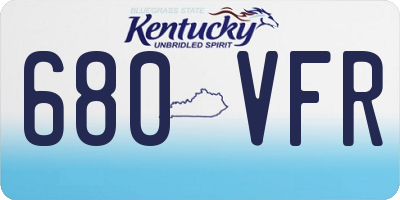 KY license plate 680VFR