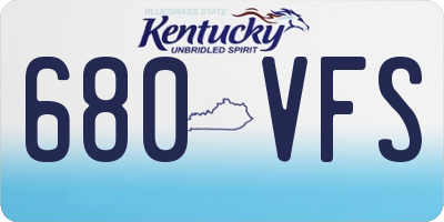 KY license plate 680VFS