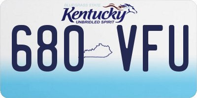 KY license plate 680VFU