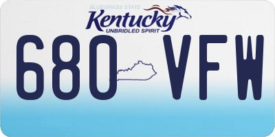 KY license plate 680VFW