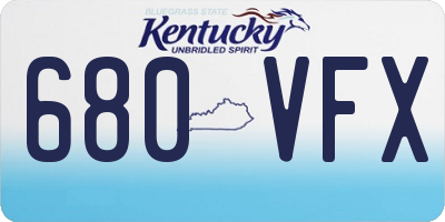KY license plate 680VFX