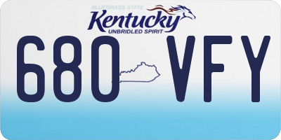 KY license plate 680VFY