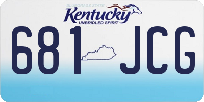 KY license plate 681JCG