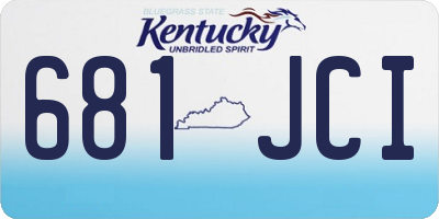 KY license plate 681JCI