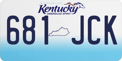 KY license plate 681JCK