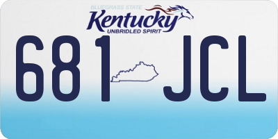 KY license plate 681JCL