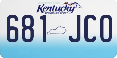 KY license plate 681JCO