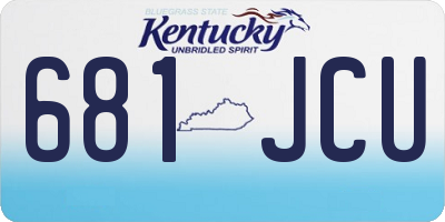 KY license plate 681JCU
