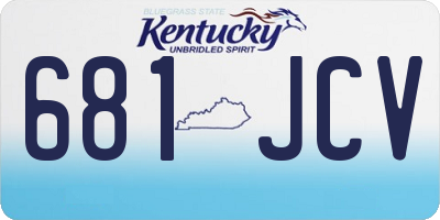 KY license plate 681JCV