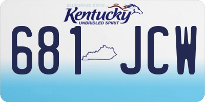 KY license plate 681JCW