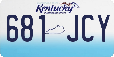 KY license plate 681JCY