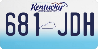 KY license plate 681JDH