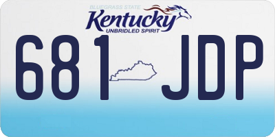 KY license plate 681JDP