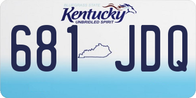 KY license plate 681JDQ