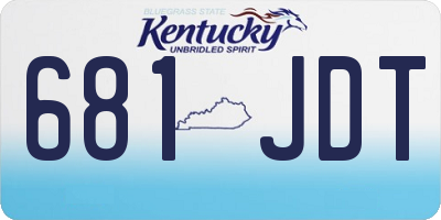 KY license plate 681JDT