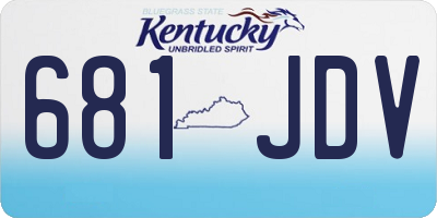 KY license plate 681JDV
