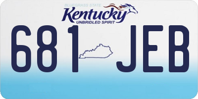 KY license plate 681JEB