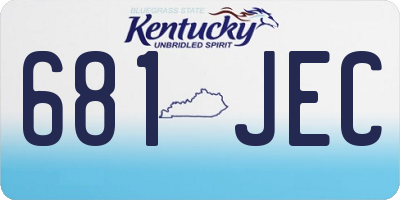 KY license plate 681JEC
