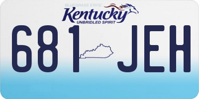 KY license plate 681JEH