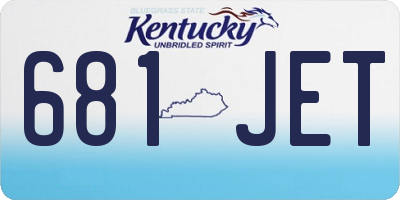 KY license plate 681JET