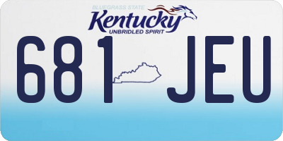 KY license plate 681JEU