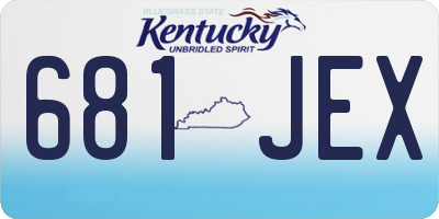 KY license plate 681JEX